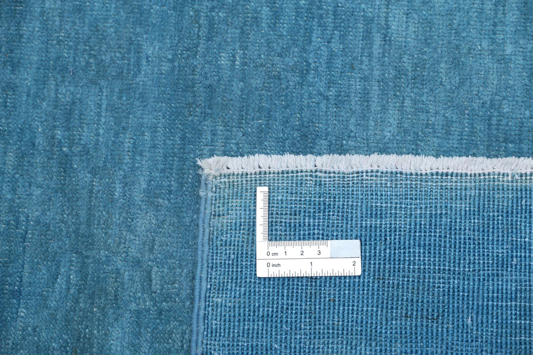 Blue Afghan Overdye Rug 5' 11" x 8' 3" Hand-Knotted | No. AT66016