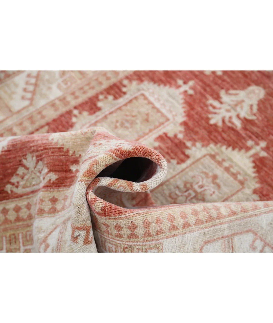 Rust Afghan Ziegler Rug 4' 2" x 6' 0" Hand-Knotted | No. AT66076