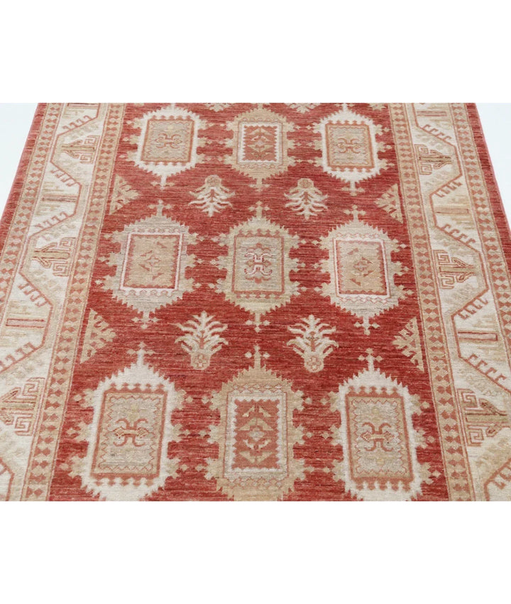 Rust Afghan Ziegler Rug 4' 2" x 6' 0" Hand-Knotted | No. AT66076