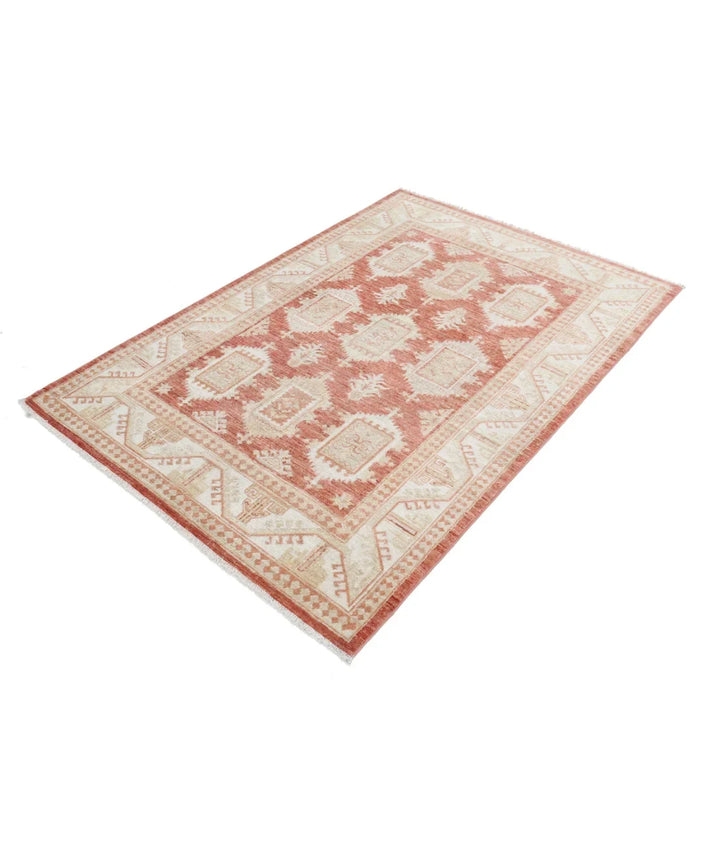 Rust Afghan Ziegler Rug 4' 2" x 6' 0" Hand-Knotted | No. AT66076