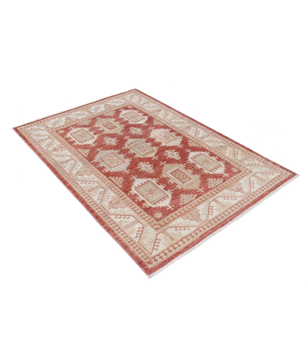 Rust Afghan Ziegler Rug 4' 2" x 6' 0" Hand-Knotted | No. AT66076
