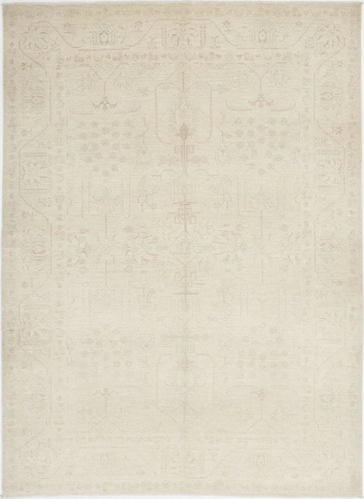 Ivory Afghan Serenity Rug 6' 0" x 8' 2" Hand-Knotted | No. AT66169