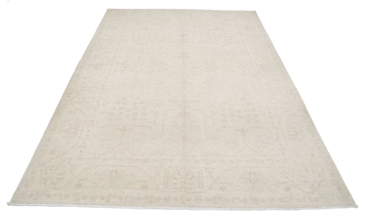 Ivory Afghan Serenity Rug 6' 0" x 8' 2" Hand-Knotted | No. AT66169