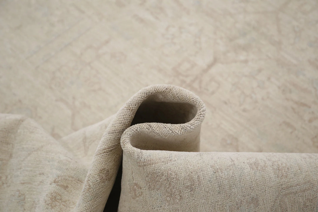 Ivory Afghan Serenity Rug 6' 0" x 8' 2" Hand-Knotted | No. AT66169