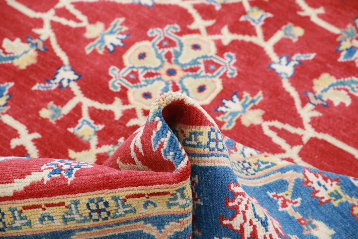 Red Afghan Ziegler Rug 5' 1" x 6' 1" Hand-Knotted | No. AT66180