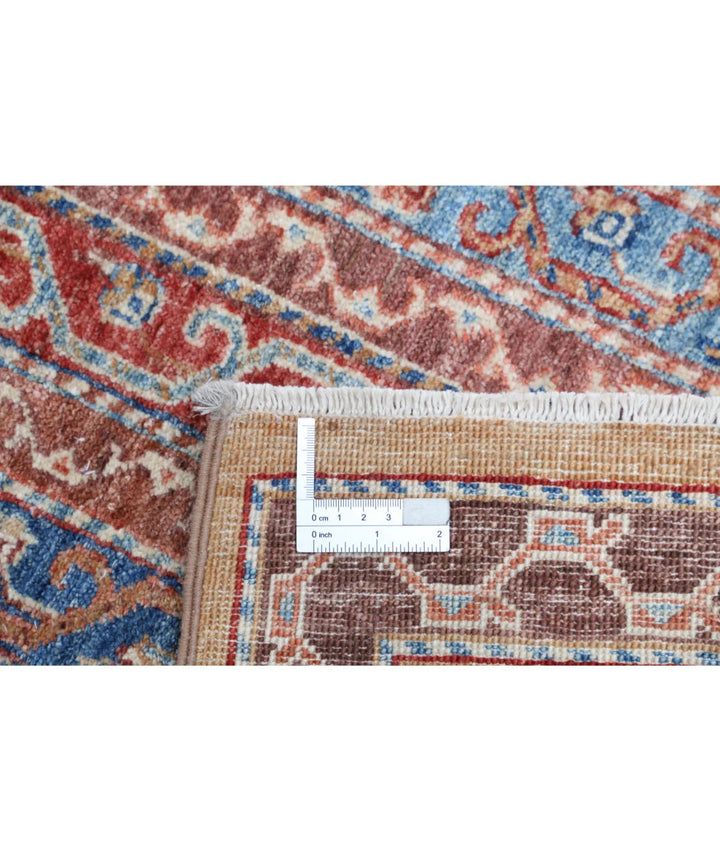 Gold Afghan Runner Rug 3' 3" x 4' 9" Hand-Knotted | No. AT662349