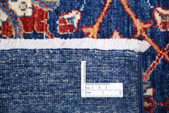 Blue Afghan Ziegler Rug 6' 10" x 9' 3" Hand-Knotted | No. AT66284