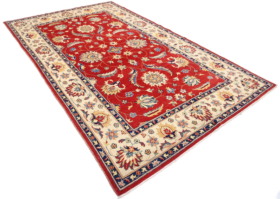 Afghan Ziegler Rug 6' 6" x 10' 6" Hand-Knotted | No. AT66289