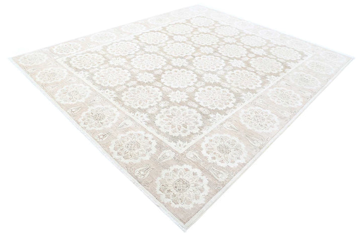 Brown Afghan Serenity Rug 8' 11" x 10' 6" Hand-Knotted | No. AT66304