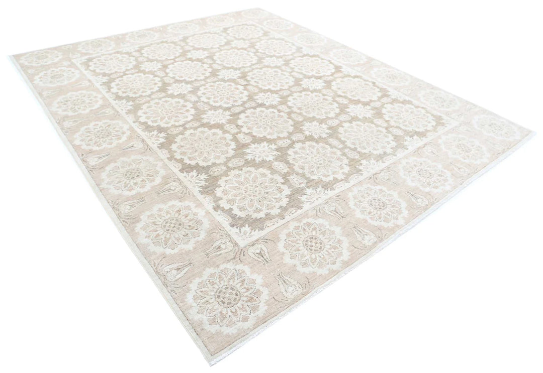 Brown Afghan Serenity Rug 8' 11" x 10' 6" Hand-Knotted | No. AT66304
