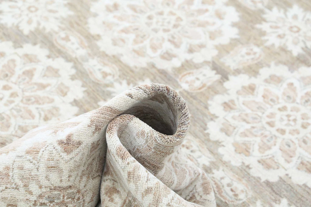 Brown Afghan Serenity Rug 8' 11" x 10' 6" Hand-Knotted | No. AT66304