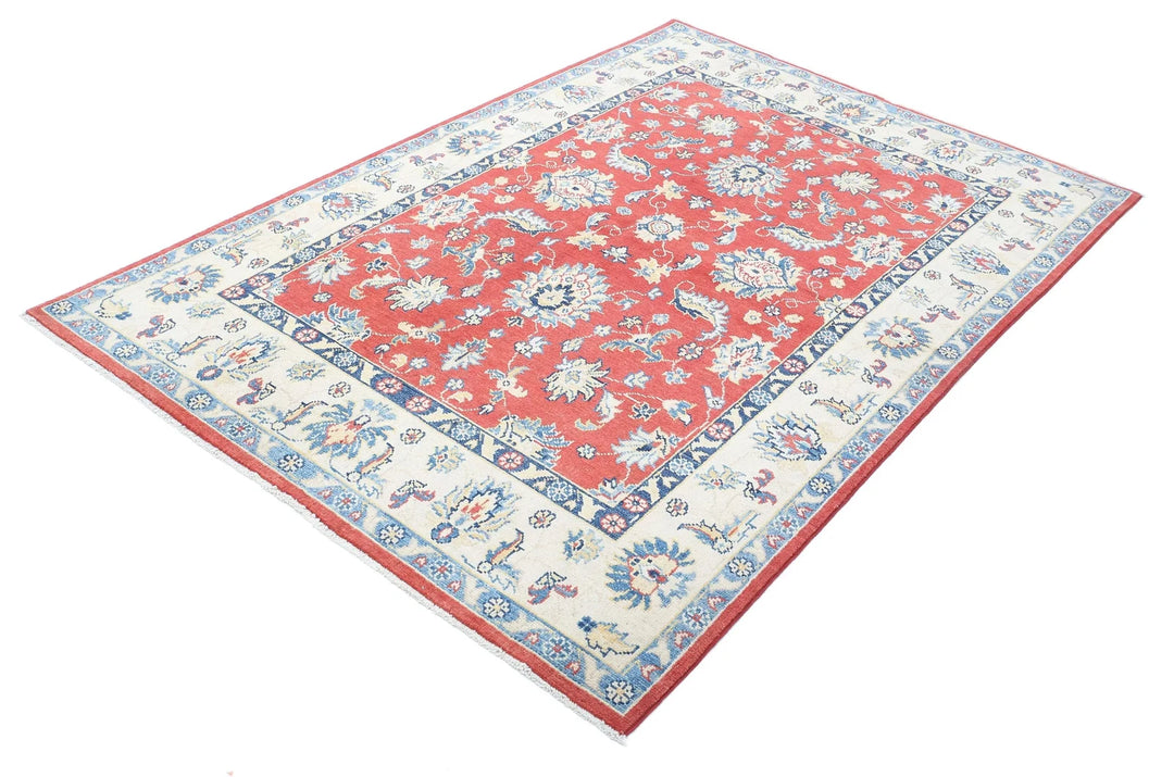 Afghan Ziegler Rug 4' 8" x 6' 10" Hand-Knotted | No. AT66339