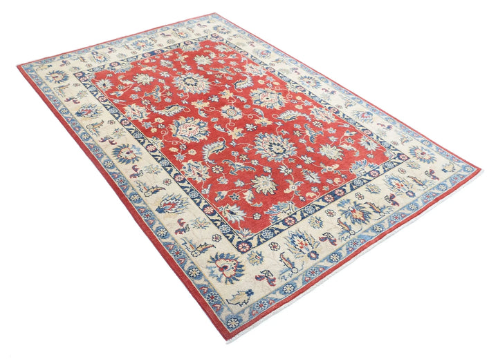 Afghan Ziegler Rug 4' 8" x 6' 10" Hand-Knotted | No. AT66339