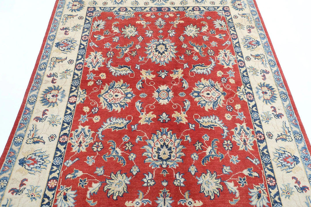 Afghan Ziegler Rug 4' 8" x 6' 10" Hand-Knotted | No. AT66339