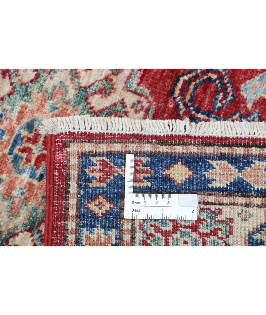 Red Afghan Kazak Rug 2'7" x 4'0" Hand-Knotted | No. AT663491