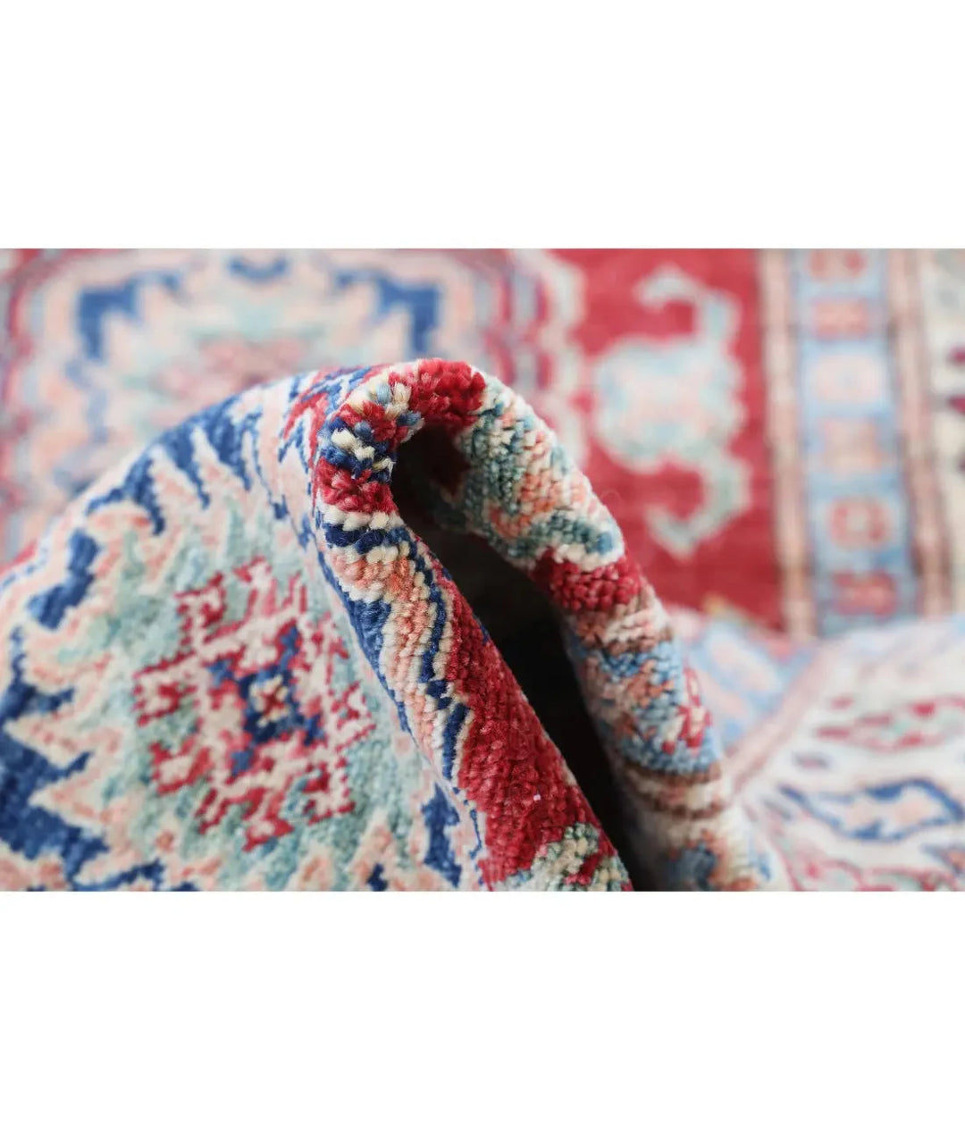 Red Afghan Kazak Rug 2'7" x 4'0" Hand-Knotted | No. AT663491