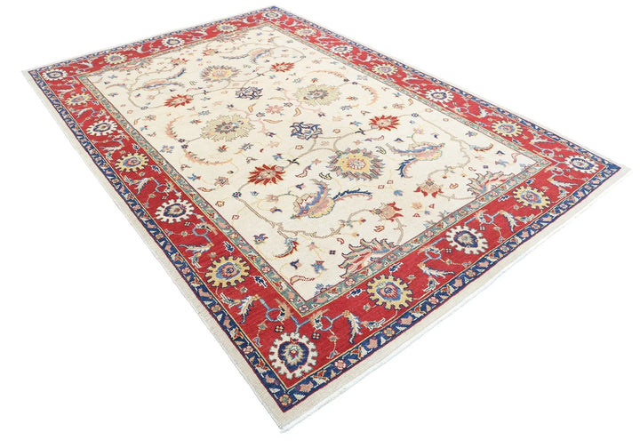 Afghan Ziegler Rug 6' 7" x 9' 3" Hand-Knotted | No. AT66628