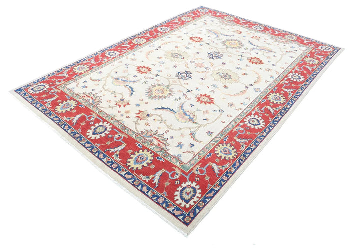 Afghan Ziegler Rug 6' 7" x 9' 3" Hand-Knotted | No. AT66628