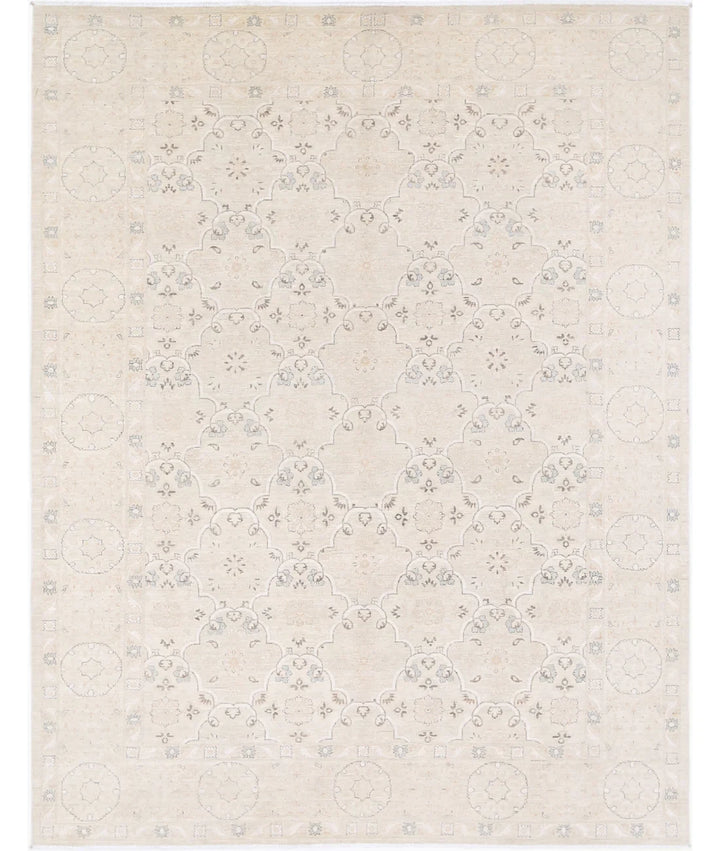Brown Afghan Tabriz Rug 8' 0" x 10' 1" Hand-Knotted | No. AT66649