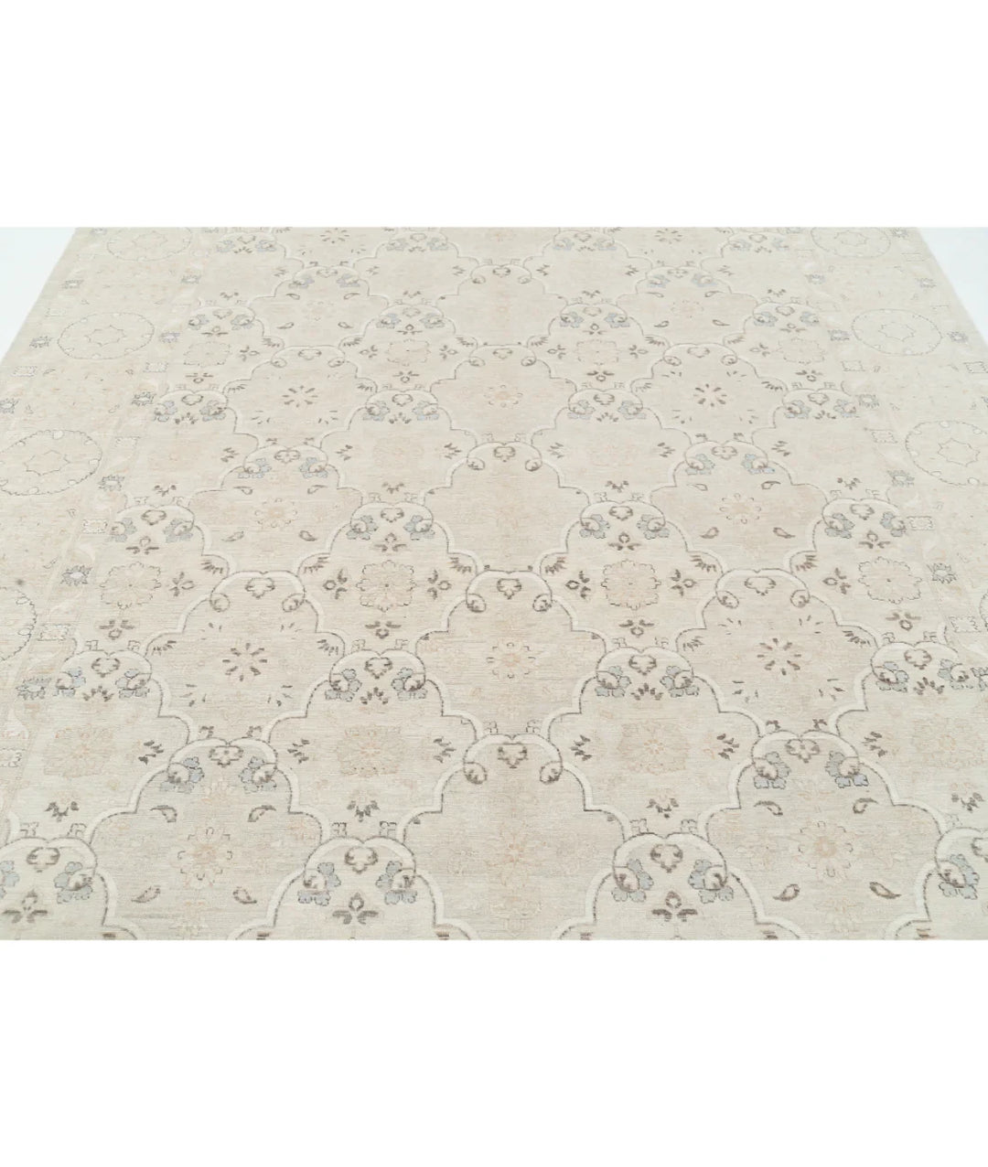 Brown Afghan Tabriz Rug 8' 0" x 10' 1" Hand-Knotted | No. AT66649