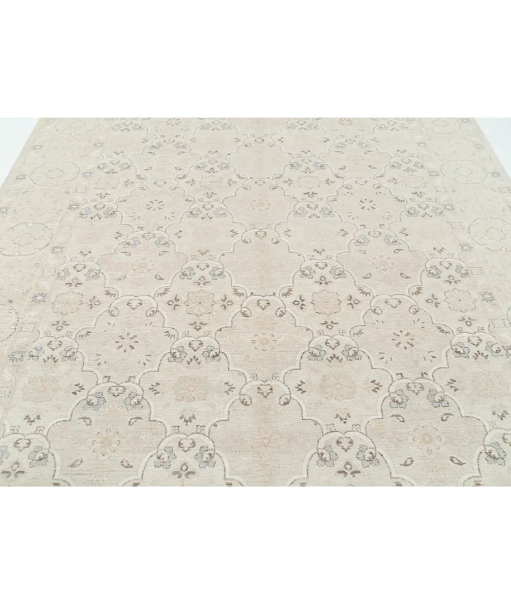 Brown Afghan Tabriz Rug 8' 0" x 10' 1" Hand-Knotted | No. AT66649