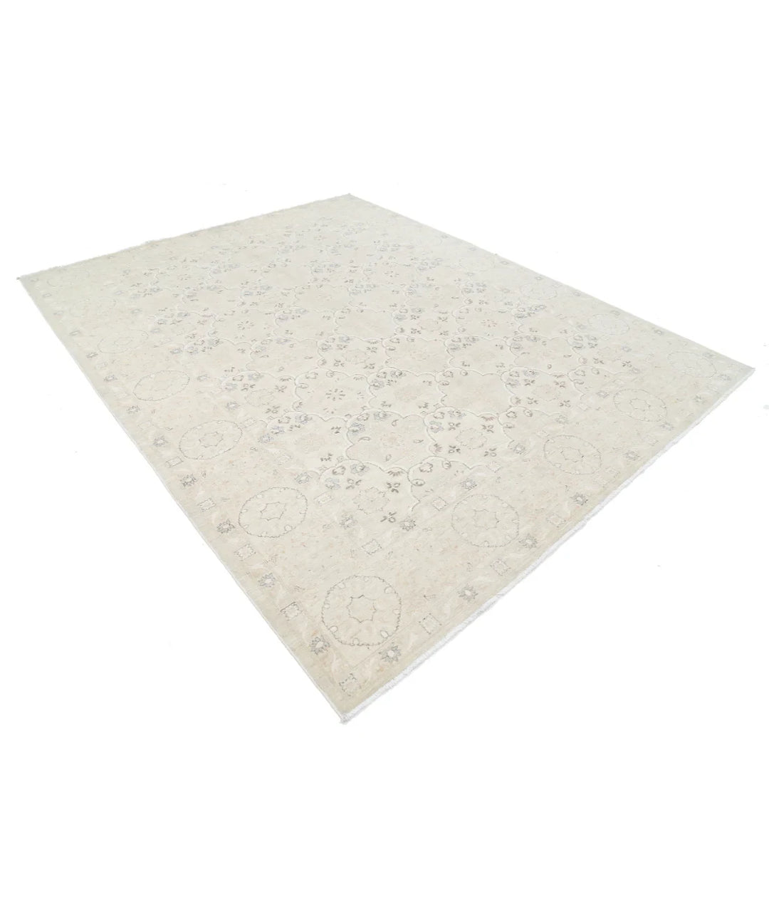 Brown Afghan Tabriz Rug 8' 0" x 10' 1" Hand-Knotted | No. AT66649