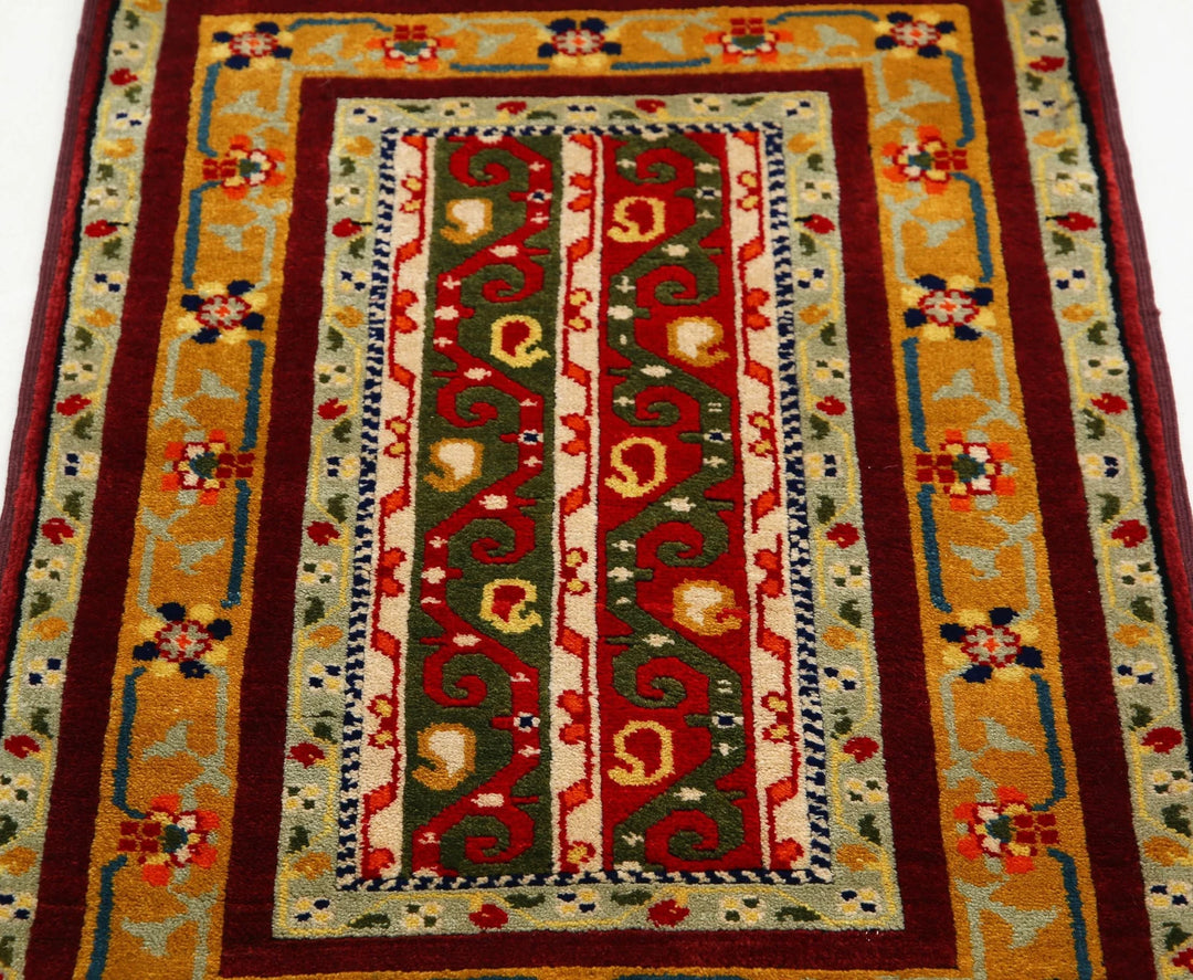 Afghan Shaal Rug 2' 1" x 3' 2" Hand-Knotted | No. AT66652