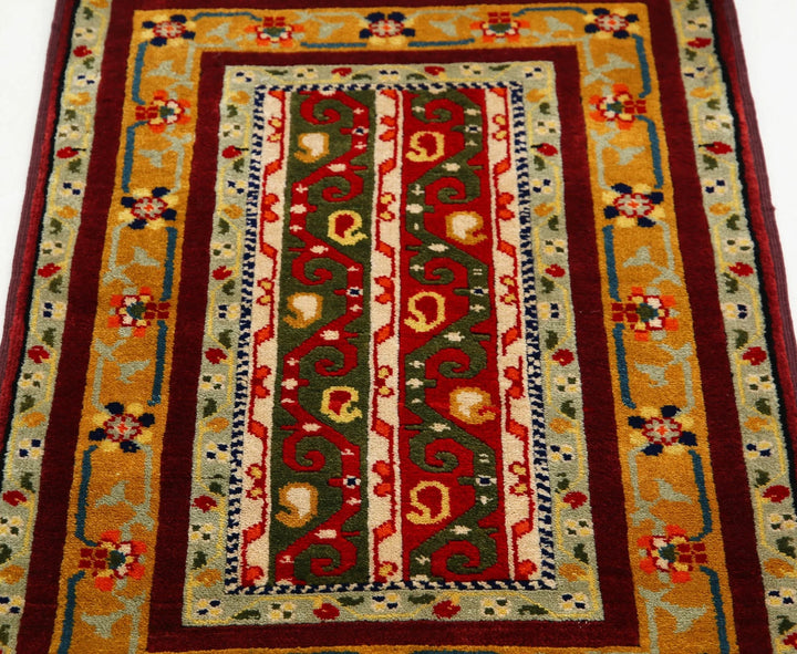 Afghan Shaal Rug 2' 1" x 3' 2" Hand-Knotted | No. AT66652