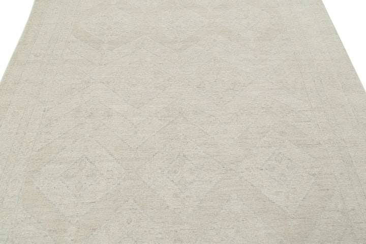 Afghan Oushak Rug 6' 3" x 9' 2" Hand-Knotted | No. AT66679