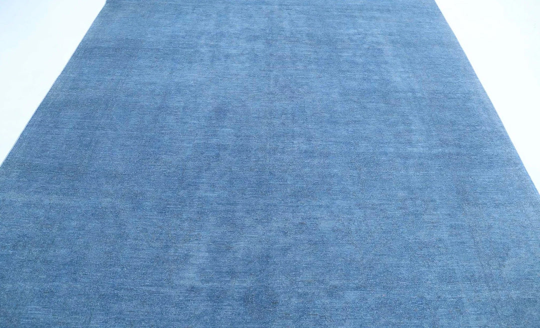 Blue Afghan Overdye Rug 8' 1" x 10' 0" Hand-Knotted | No. AT66724