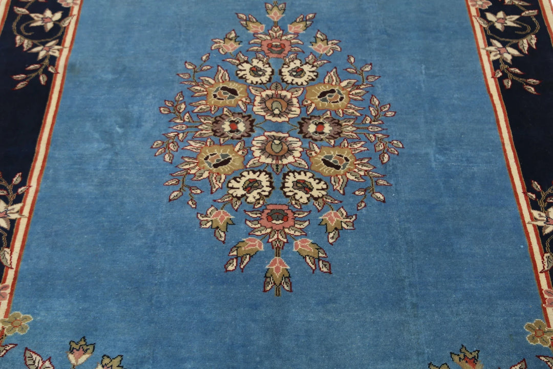Blue Persian Tabriz Rug 5' 0" x 7' 6" Hand-Knotted | No. AT66747