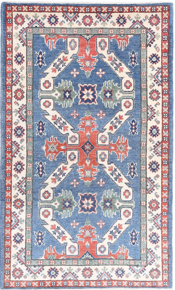 Afghan Tribal Kazak Rug 3' 0" x 5' 0" Hand-Knotted | No. AT66875