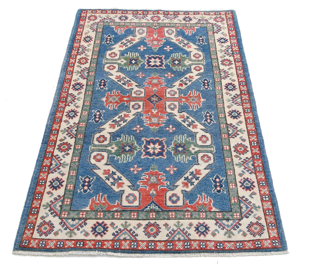 Afghan Tribal Kazak Rug 3' 0" x 5' 0" Hand-Knotted | No. AT66875
