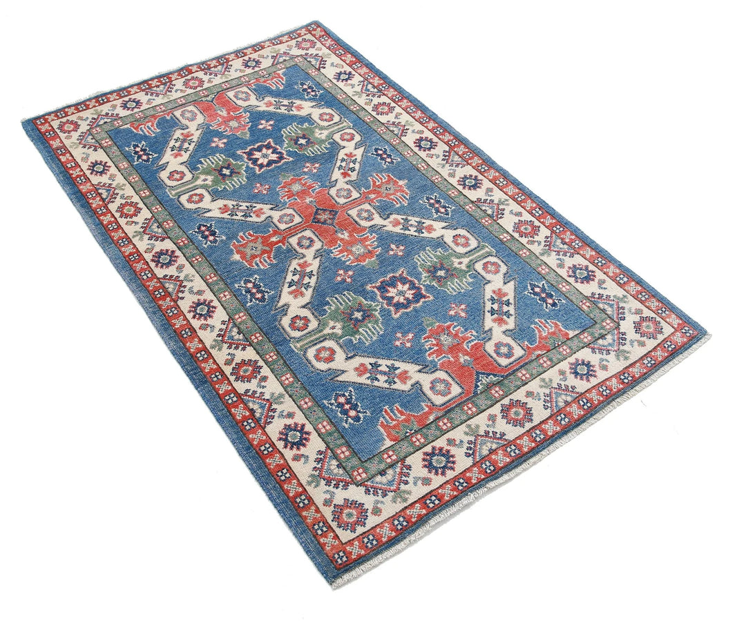 Afghan Tribal Kazak Rug 3' 0" x 5' 0" Hand-Knotted | No. AT66875