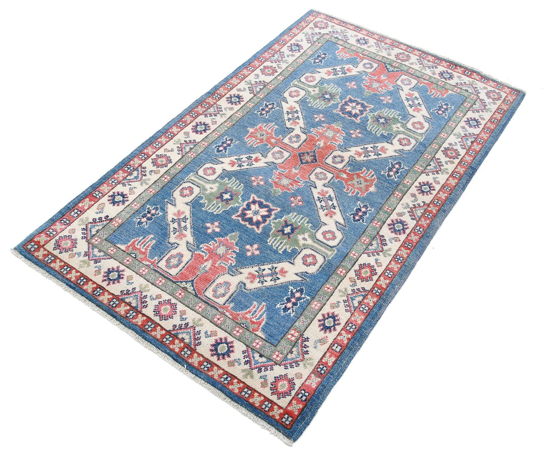 Afghan Tribal Kazak Rug 3' 0" x 5' 0" Hand-Knotted | No. AT66875