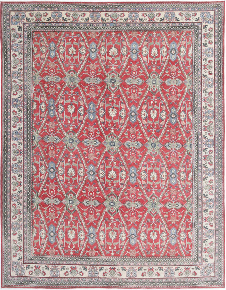 Afghan Kazak Rug 8' 10" x 11' 7" Hand-Knotted | No. AT66922
