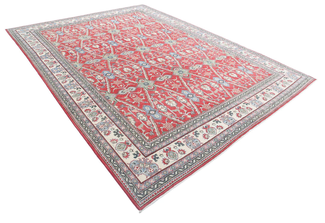 Afghan Kazak Rug 8' 10" x 11' 7" Hand-Knotted | No. AT66922
