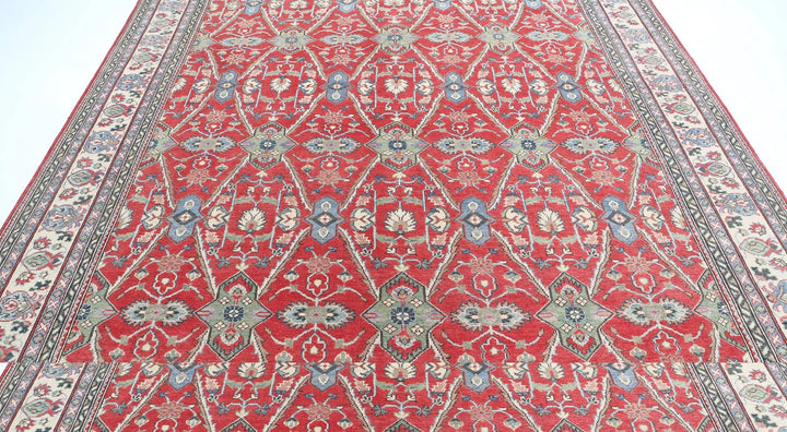 Afghan Kazak Rug 8' 10" x 11' 7" Hand-Knotted | No. AT66922