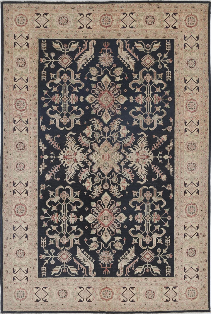 Afghan Ziegler Rug 6' 7" x 9' 9" Hand-Knotted | No. AT67052