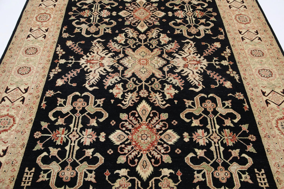 Afghan Ziegler Rug 6' 7" x 9' 9" Hand-Knotted | No. AT67052