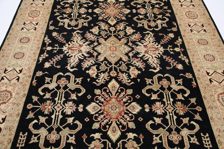 Afghan Ziegler Rug 6' 7" x 9' 9" Hand-Knotted | No. AT67052