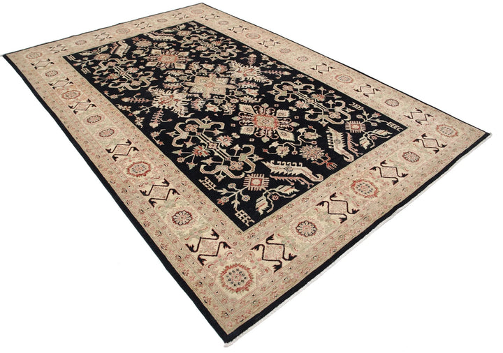 Afghan Ziegler Rug 6' 7" x 9' 9" Hand-Knotted | No. AT67052