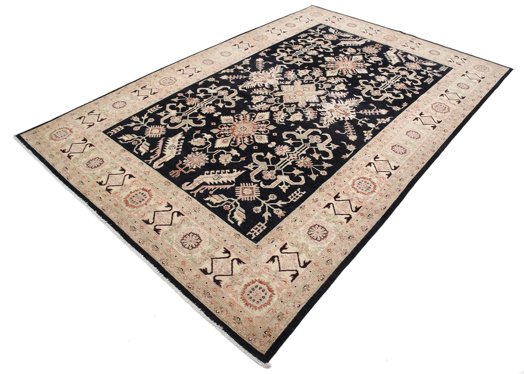Afghan Ziegler Rug 6' 7" x 9' 9" Hand-Knotted | No. AT67052
