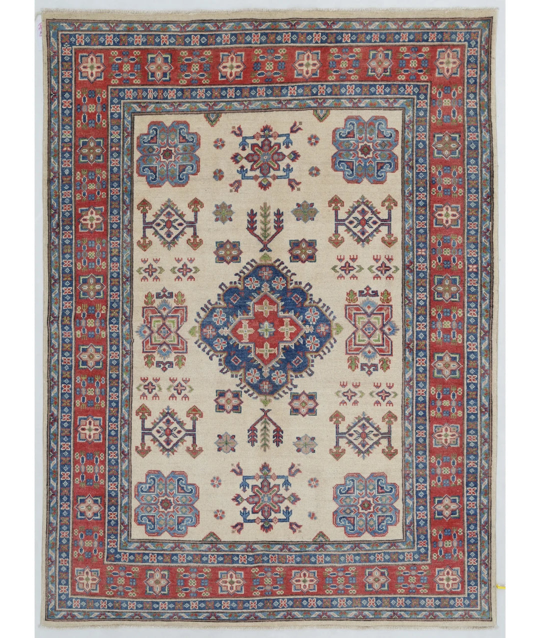 Afghan Kazak Rug 4' 9" x 6' 6" Hand-Knotted | No. AT67086