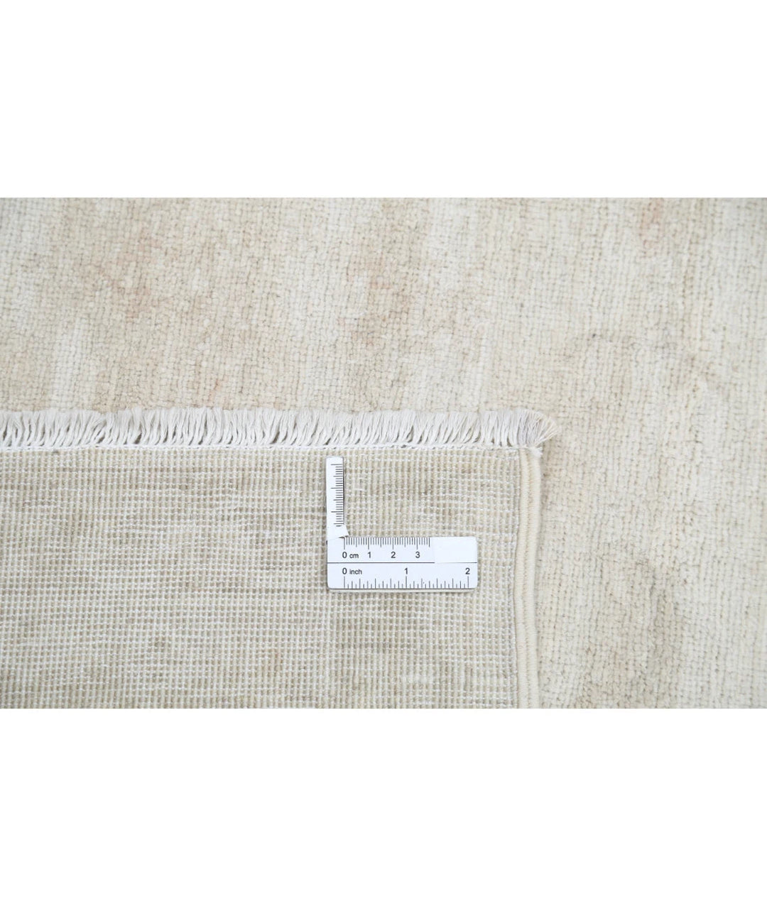 Ivory Afghan Tabriz Rug 8' 3" x 9' 7" Hand-Knotted | No. AT67155