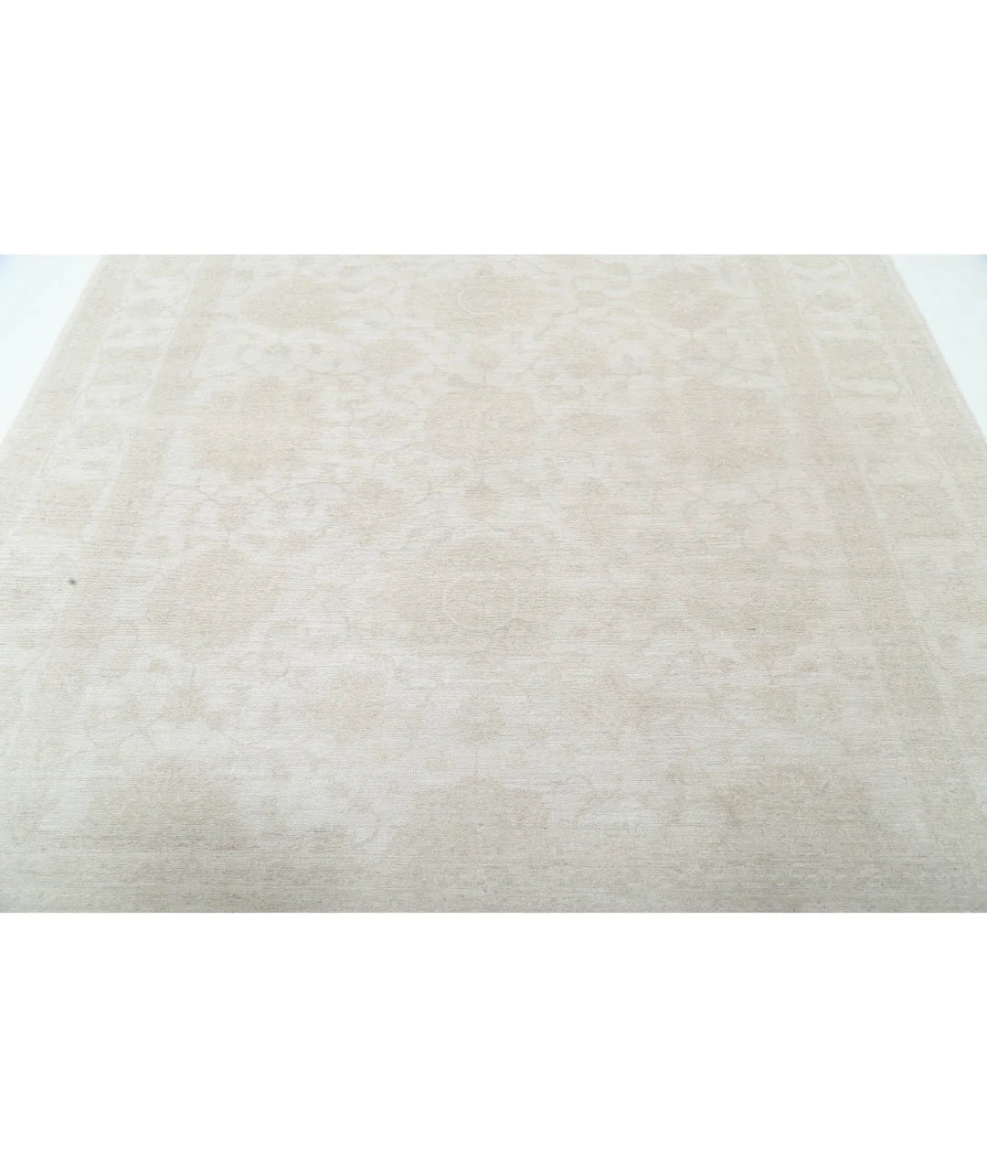 Ivory Afghan Tabriz Rug 8' 3" x 9' 7" Hand-Knotted | No. AT67155