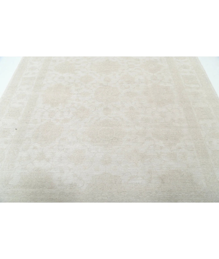 Ivory Afghan Tabriz Rug 8' 3" x 9' 7" Hand-Knotted | No. AT67155