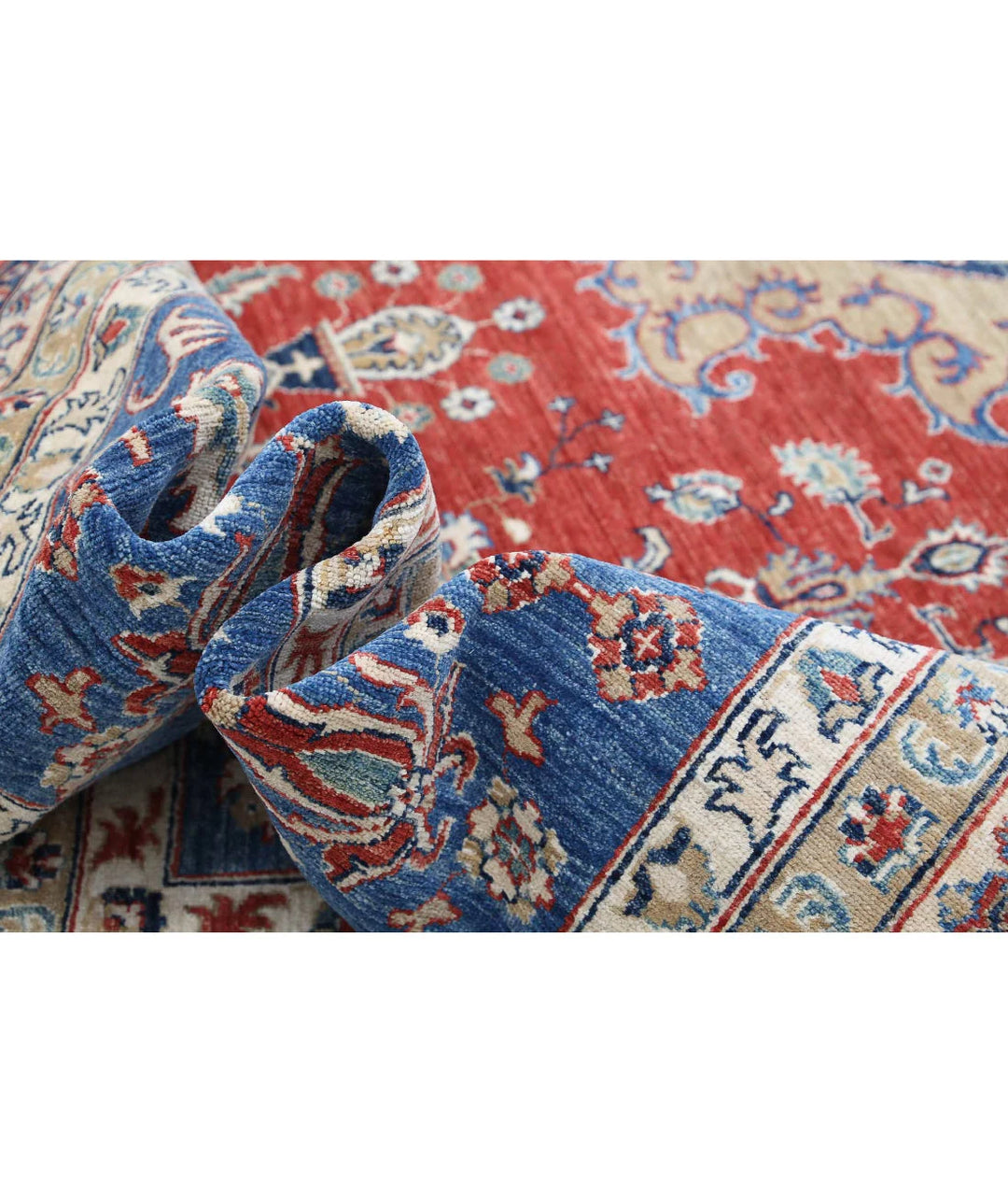 Red Afghan Heriz Rug 14' 2" x 15' 2" Hand-Knotted | No. AT672053