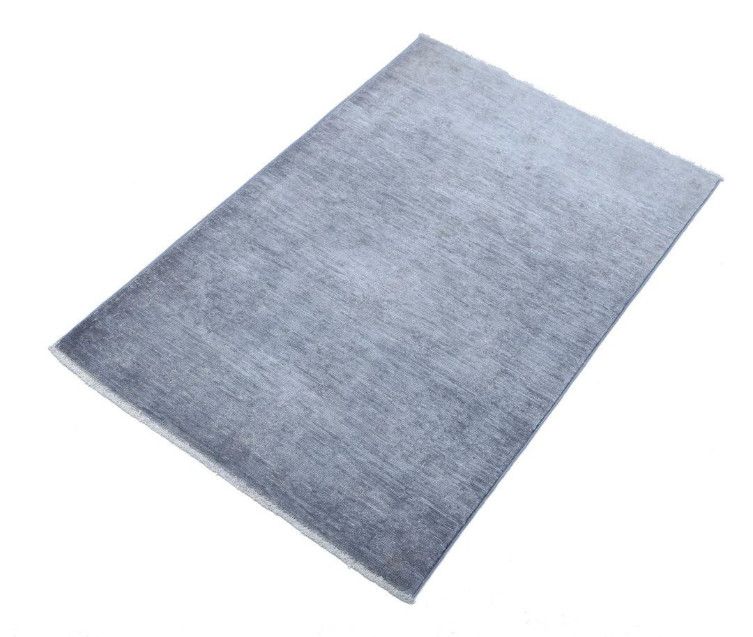Grey Afghan Overdye Rug 2' 1" x 3' 3" Hand-Knotted | No. AT67248