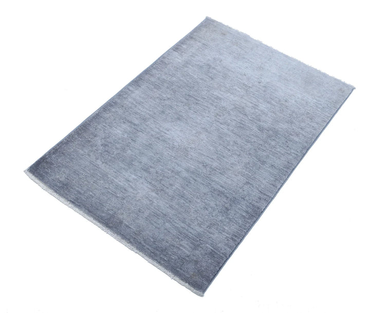 Grey Afghan Overdye Rug 2' 1" x 3' 3" Hand-Knotted | No. AT67248
